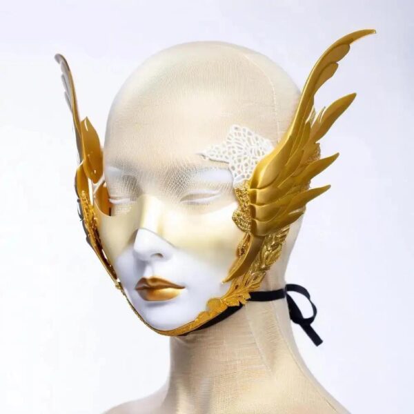 Halloween Resin Half Face Masquerade Mask for Cosplay & Parties