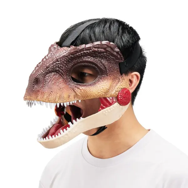 Realistic Dinosaur Mask with Moving Jaw for Halloween & Cosplay