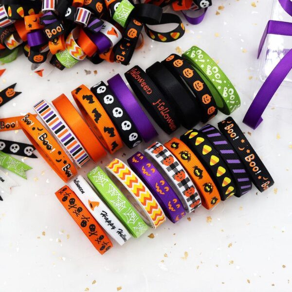 Halloween Satin Grosgrain Ribbon for DIY Crafts & Decorations