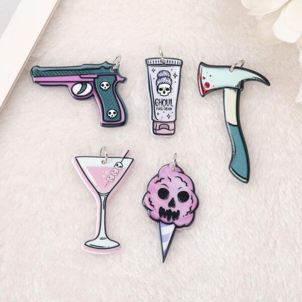 10 Pcs Halloween Acrylic Charms