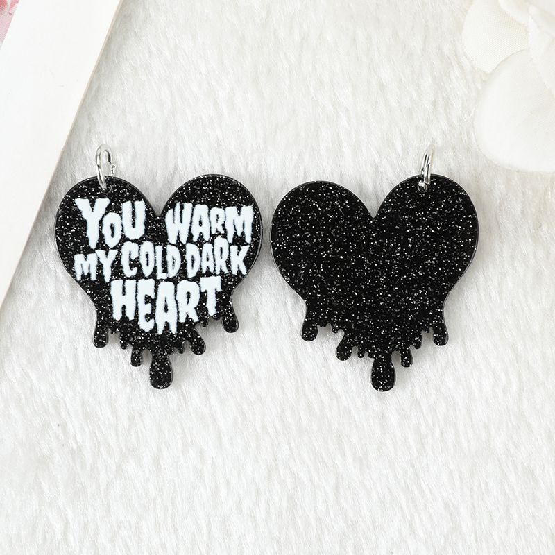 8pcs Acrylic Heart & Skull Charms for DIY Necklace & Keychain Making - Image 3