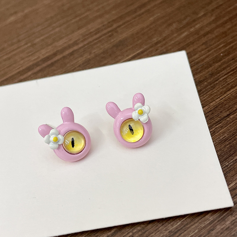 Pink Rabbit Ears with Yellow Eye