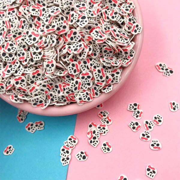 50g 5mm Polymer Skull Slice Clay Sprinkles for Halloween Crafts & Decorations