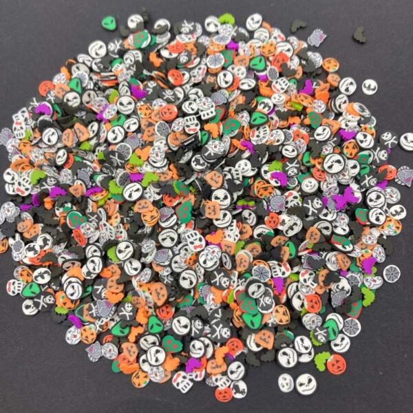 100g Mixed Halloween Ghost Polymer Clay Slices for Crafts & Nail Art