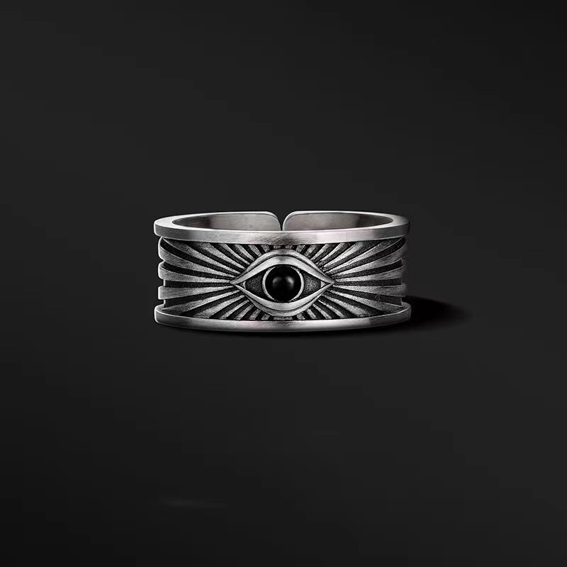 Vintage Eye of Providence Adjustable Ring for Men - Image 2
