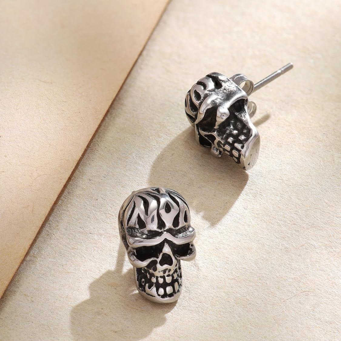 Retro Skull Stud Earrings for Men and Women - Image 3