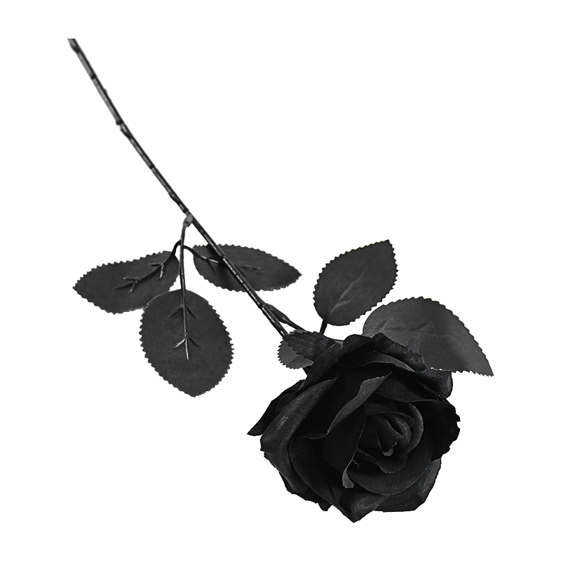 Black Silk Rose Bouquet Artificial Gothic Flowers for Halloween & Home Decor - Image 5