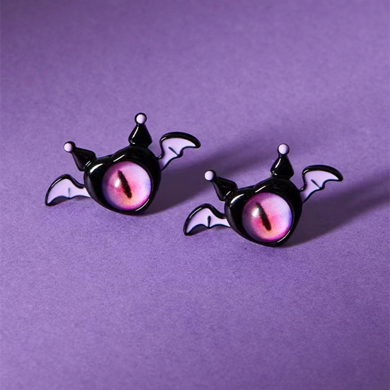 Red Single Eye Monster Halloween Adjustable Ring and Earrings Set - Image 3
