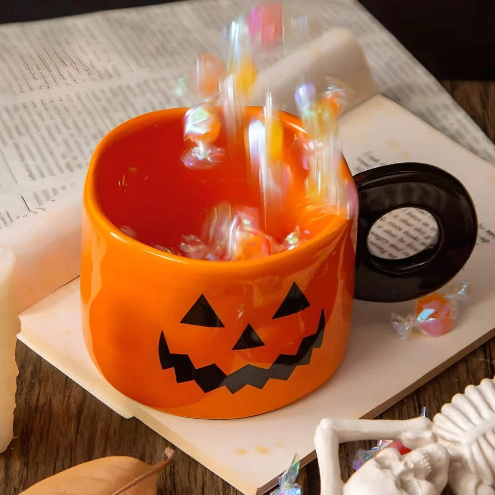 340ML Halloween Pumpkin Mug – Creative Ceramic Coffee Cup - Image 3