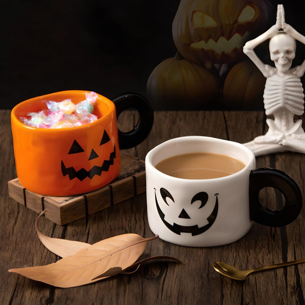 340ML Halloween Pumpkin Mug – Creative Ceramic Coffee Cup - Image 2
