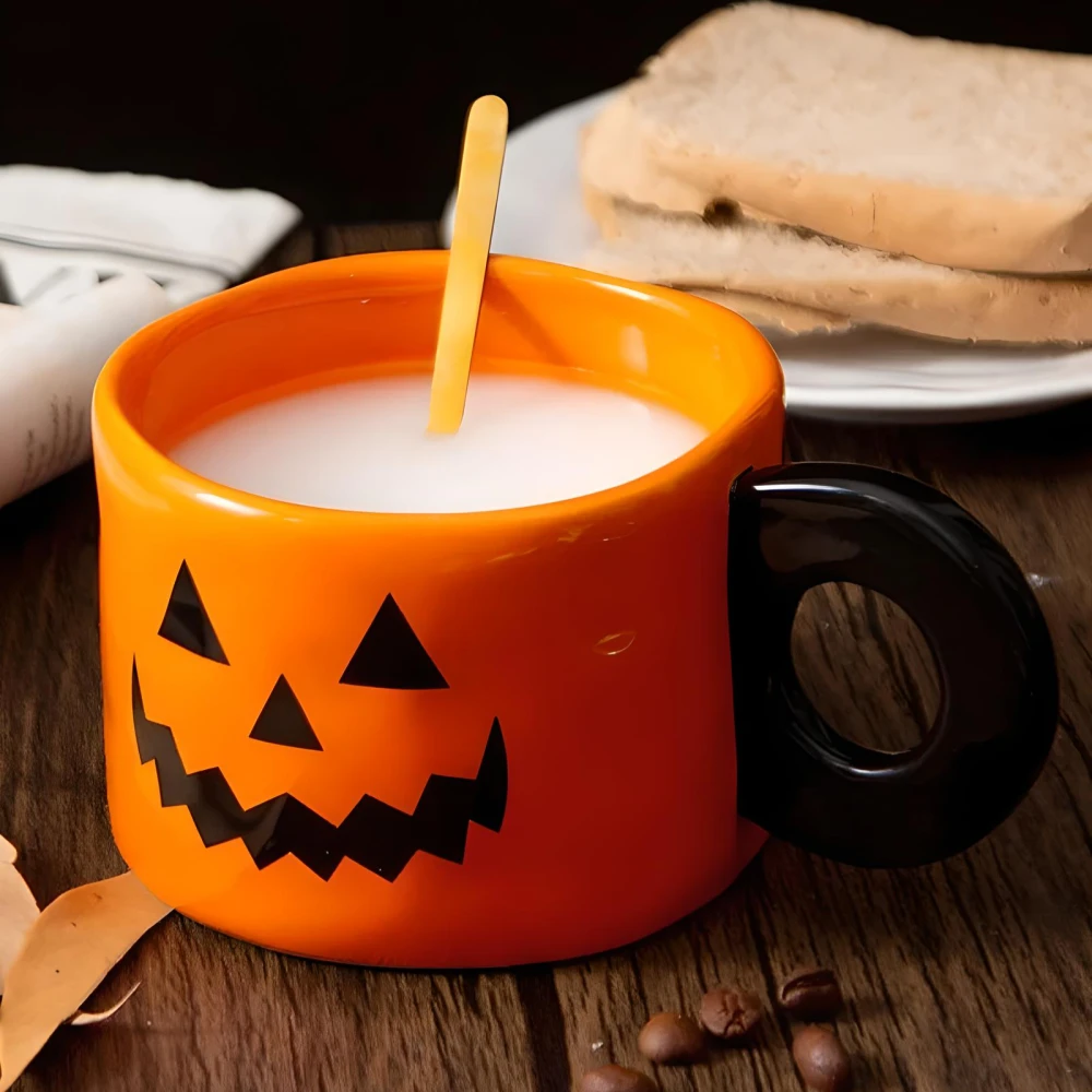 340ML Halloween Pumpkin Mug – Creative Ceramic Coffee Cup - Image 4
