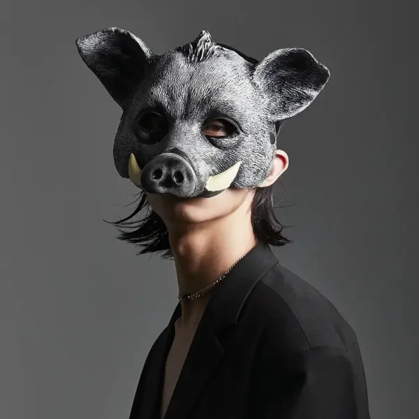 Full Face Boar Mask - Unisex Pig Mask for Halloween, Cosplay, and Horror Props