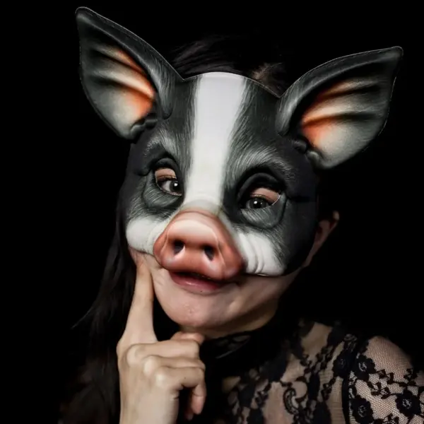 Halloween Piggy Mask – Cute Pink Pig Head Mask for Costume Fun