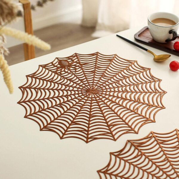 Halloween Spider Web Placemat - Heat-Resistant, Non-Slip Dining Table Decoration