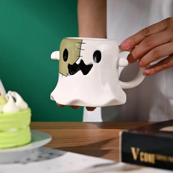 Little Ghost Halloween Ceramic Coffee Mug - 450ml Cute Cartoon Cup