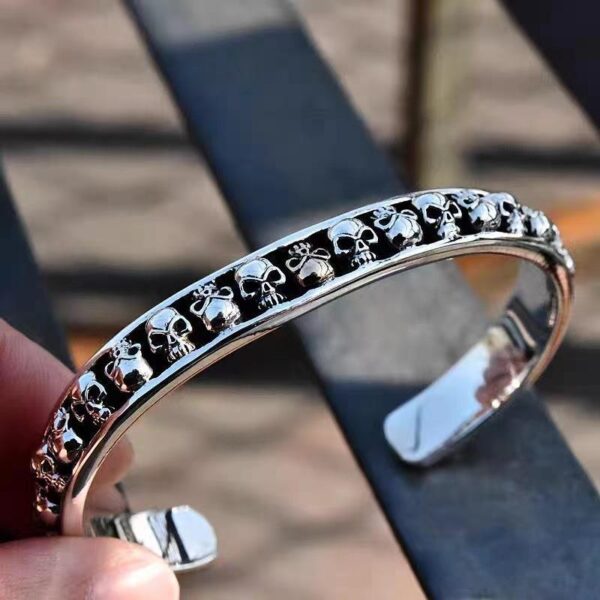 Vintage Gothic Skull Cuff Bracelet
