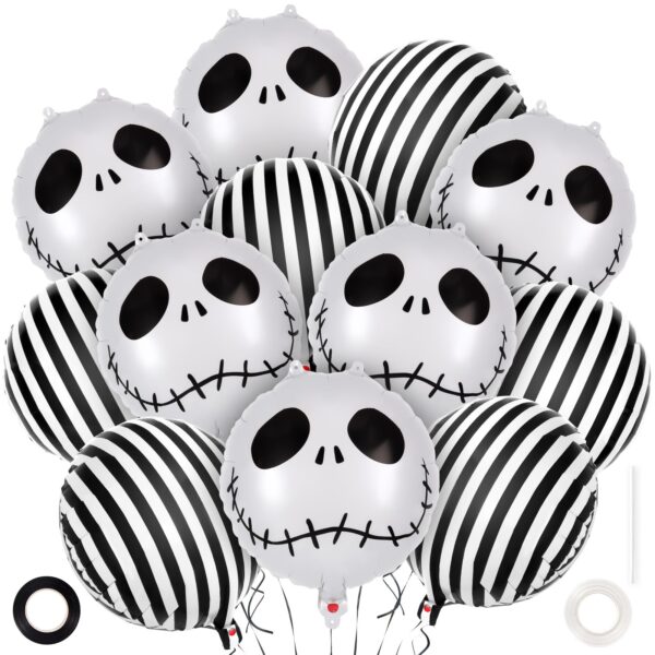 12 Pieces Halloween Foil Balloon Set – Halloween Birthday Party Decoration