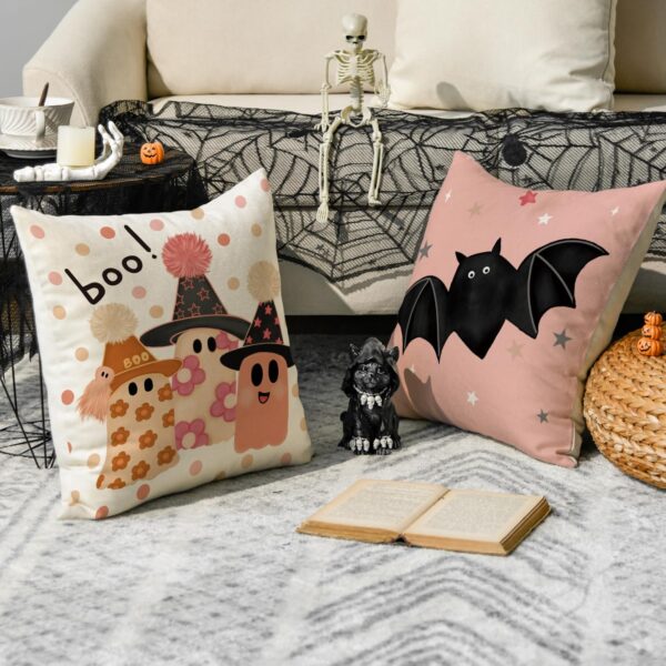 Halloween Pumpkin Polka Dot Throw Pillowcase