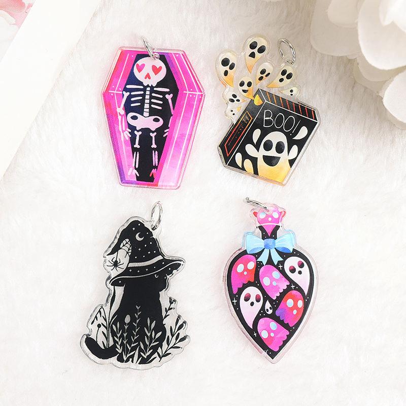 8Pcs Acrylic Halloween Charms Set