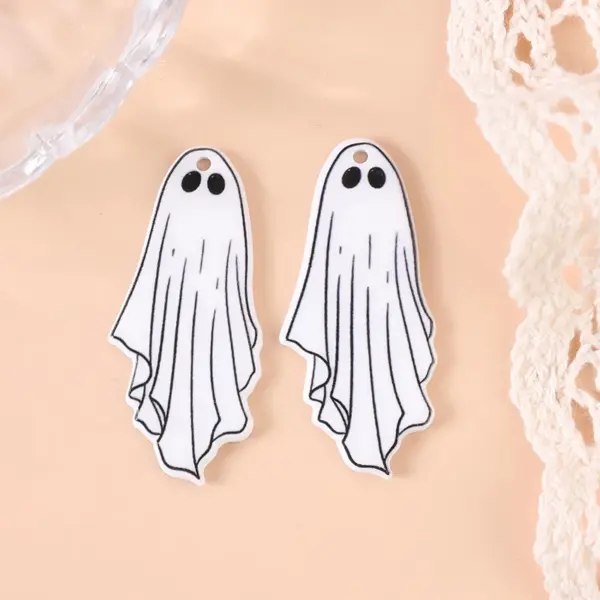 Halloween White Ghost Charms
