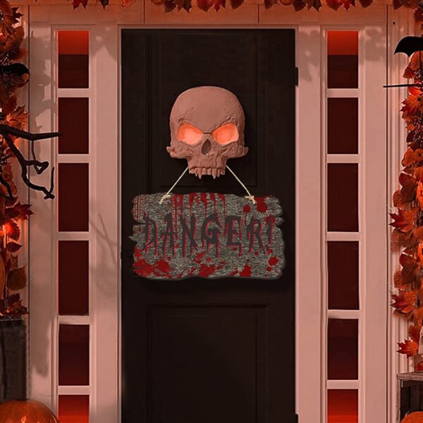 Trick or Treat Haunted House Decoration with Blood Handprint