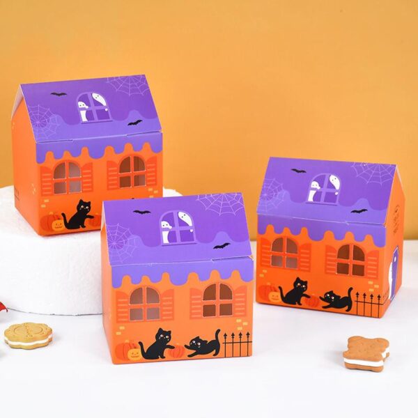 5-Pack Halloween Candy House Boxes for Treats & Biscuits