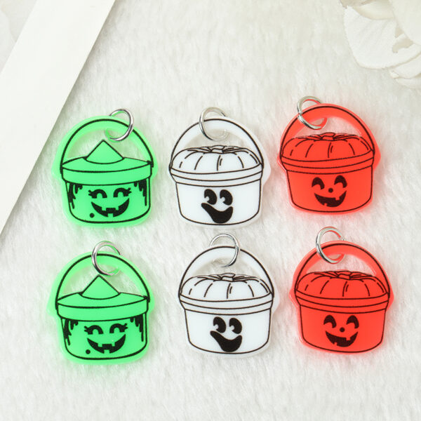 6Pcs/Lot 22*26MM Halloween Acrylic Charms Unique Accessories For Jewelry Diy Making
