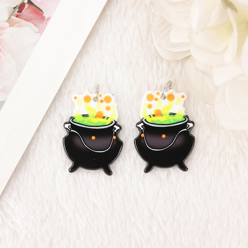 6 Pcs Halloween Frog Charms - Magic Poison Jar Pendants for Keychains and DIY Jewelry - Image 6