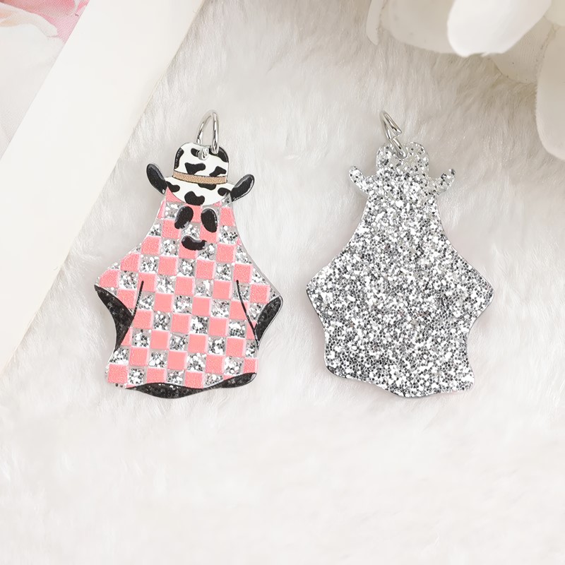 6 Pcs Halloween Charms - Acrylic Pumpkin and Ghost Pendants for DIY Jewelry and Keychains - Image 6