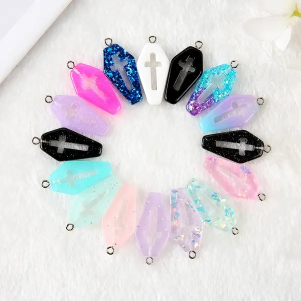 15 Pcs Punk Resin Glitter Charms