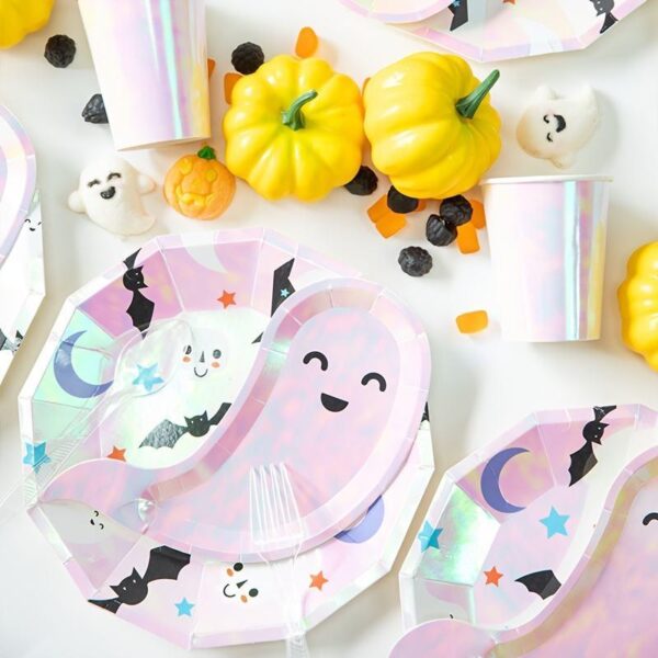 Pink Laser Cut Halloween Party Tableware Set