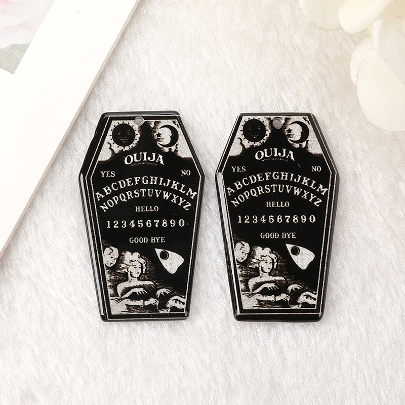 10Pcs Halloween Coffin Charms with Ouija Board Design - Image 6