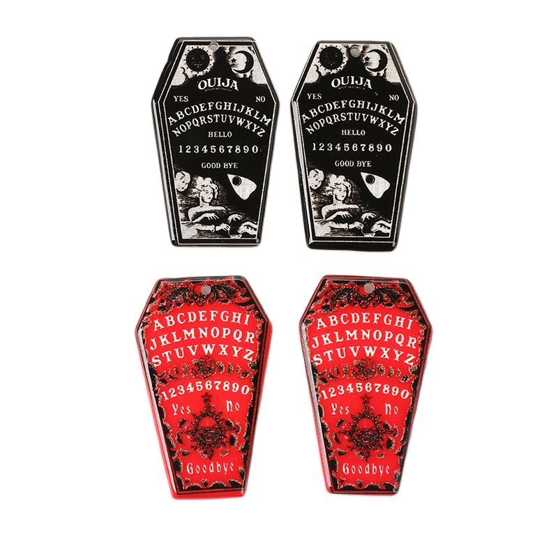10Pcs Halloween Coffin Charms with Ouija Board Design - Image 7