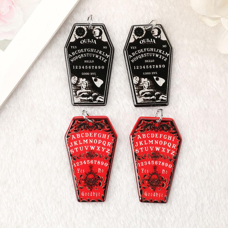 10Pcs Halloween Coffin Charms with Ouija Board Design