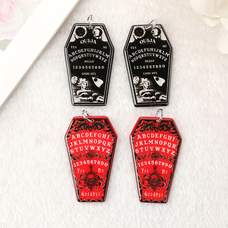 10Pcs Halloween Coffin Charms with Ouija Board Design - Image 4
