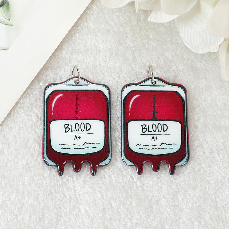 8-Piece Halloween Charms – Vampire Lips, Blood Bag - Image 5
