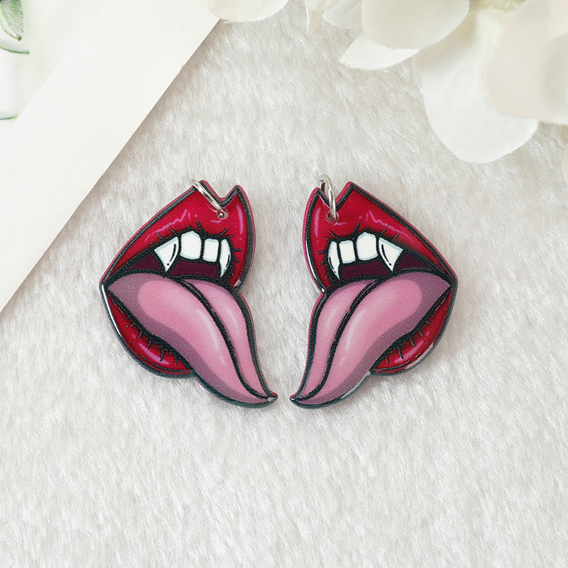 8-Piece Halloween Charms – Vampire Lips, Blood Bag - Image 6