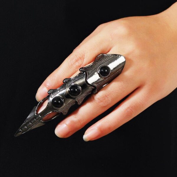 Full Finger Punk Gothic Armor Knuckle Ring