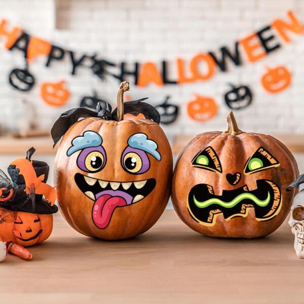 Halloween Pumpkin Face Stickers