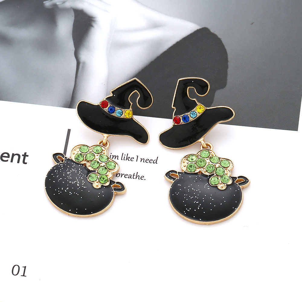 Witch's Hat Acrylic Dangle Earrings - Image 2
