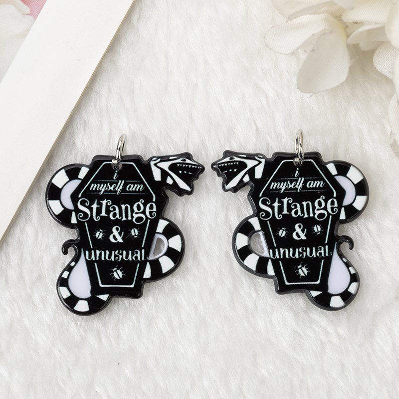 6-Piece Magic Snake Charms – Acrylic Tombstone & Coffin Designs - Image 4