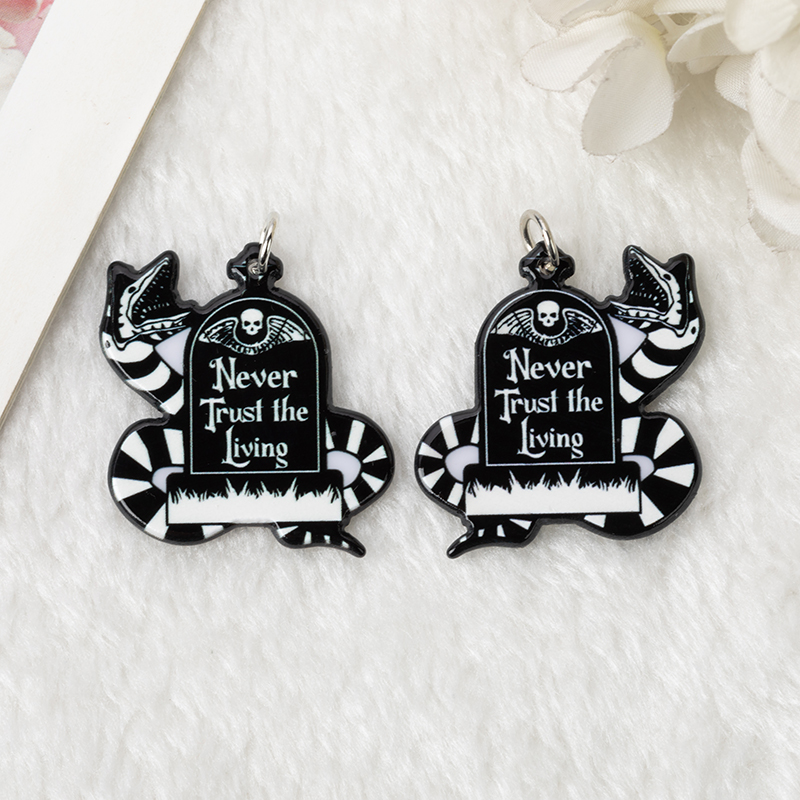6-Piece Magic Snake Charms – Acrylic Tombstone & Coffin Designs - Image 5