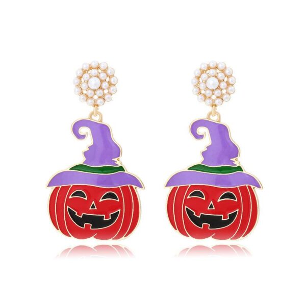 Trendy Metal Pumpkin Dangle Earrings