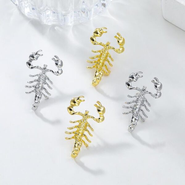 Geometric Scorpion Stud Earrings