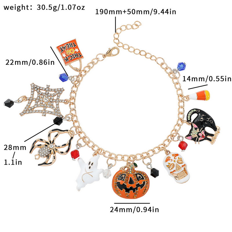 Halloween Charm Bracelet with Inlaid Zircon - Image 6