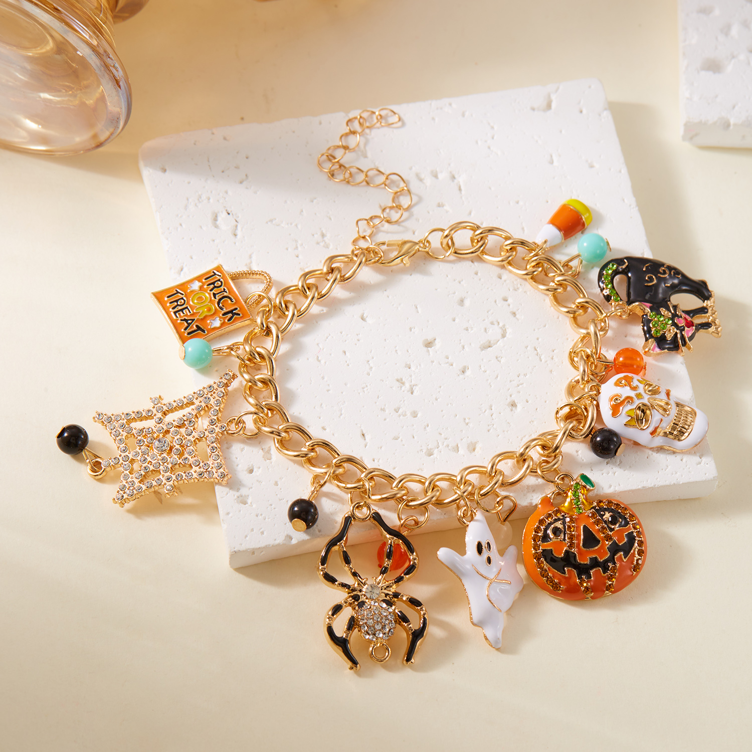 Halloween Charm Bracelet with Inlaid Zircon - Image 3