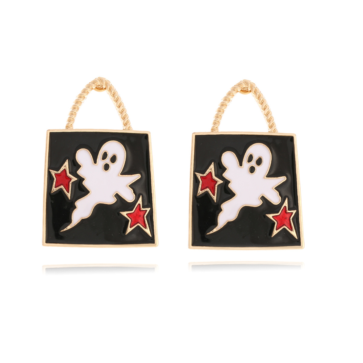 Metal Star Ghost Halloween Dangle Earrings - Trendy Party Accessories for Women - Image 3
