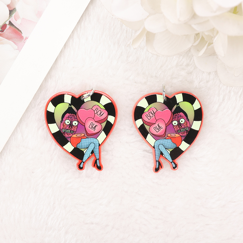 8Pcs Halloween Acrylic Ouija Coffin & Heart Charms - Image 7
