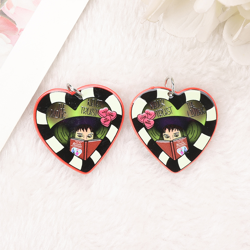 8Pcs Halloween Acrylic Ouija Coffin & Heart Charms - Image 4
