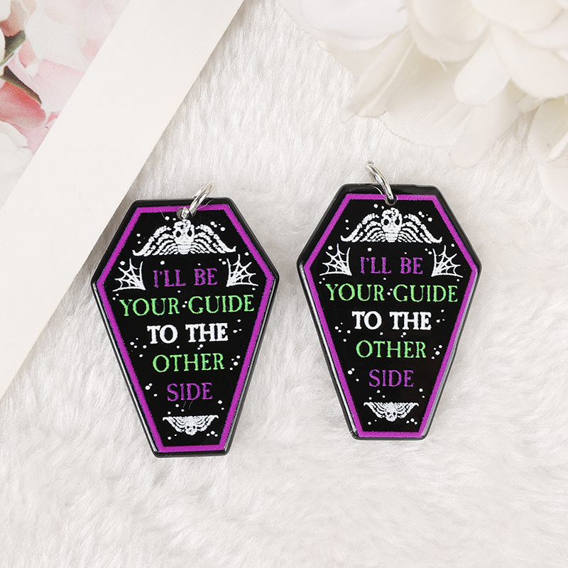 8Pcs Halloween Acrylic Ouija Coffin & Heart Charms - Image 6
